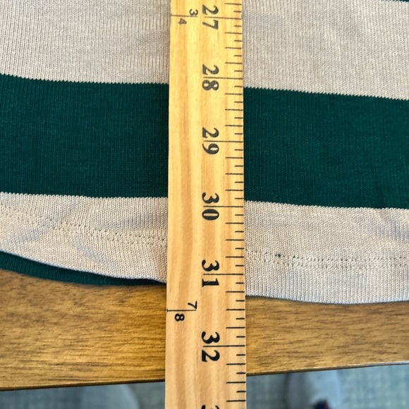 NWT Anthropologie Doe & Rae Knit Lightweight Stripe Hoodie Green Tan Size L 0033 - Picture 7 of 7